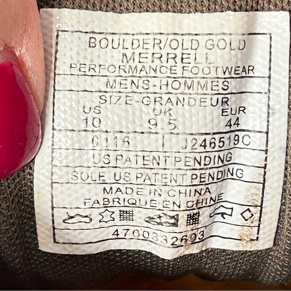 Merrell Men’s Ridgepass Trail/Hiking/Walking Shoes in Boulder/Old Gold Sz 10 - Picture 14 of 15